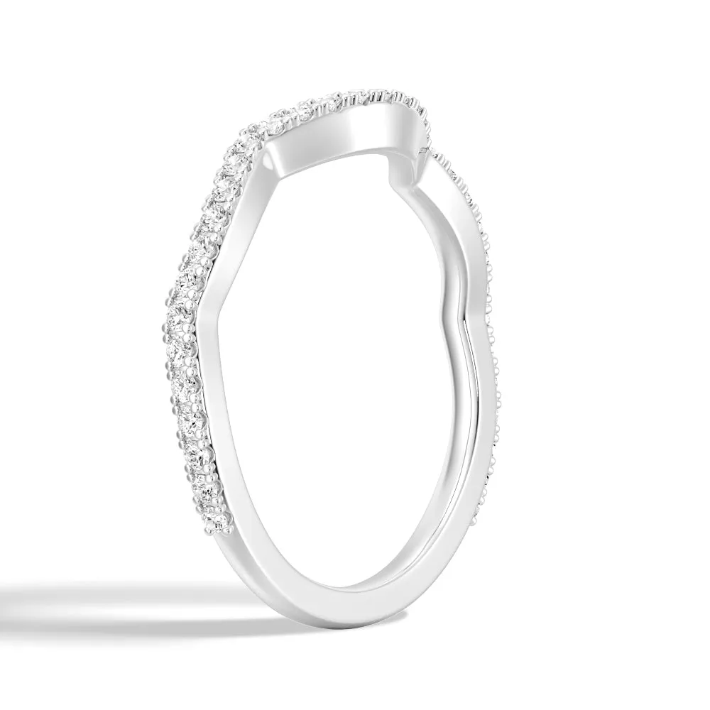 Stacking Curved Moissanite Wedding Band sold by MSBLUE Jewelry product image thumbnail 3