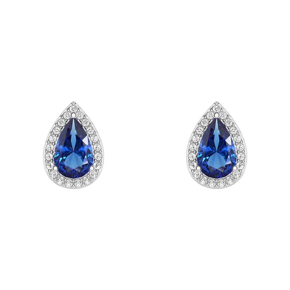 Sapphire Solitaire Pendant And Blue Stud Earrings Set sold by MSBLUE Jewelry product image thumbnail 5