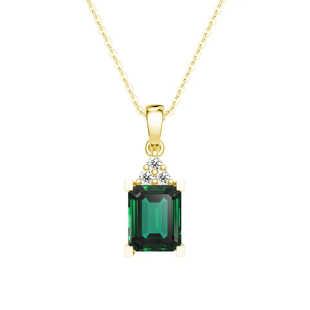 Lab Grown Emerald Pendant And Earrings Set sold by MSBLUE Jewelry product image thumbnail 3