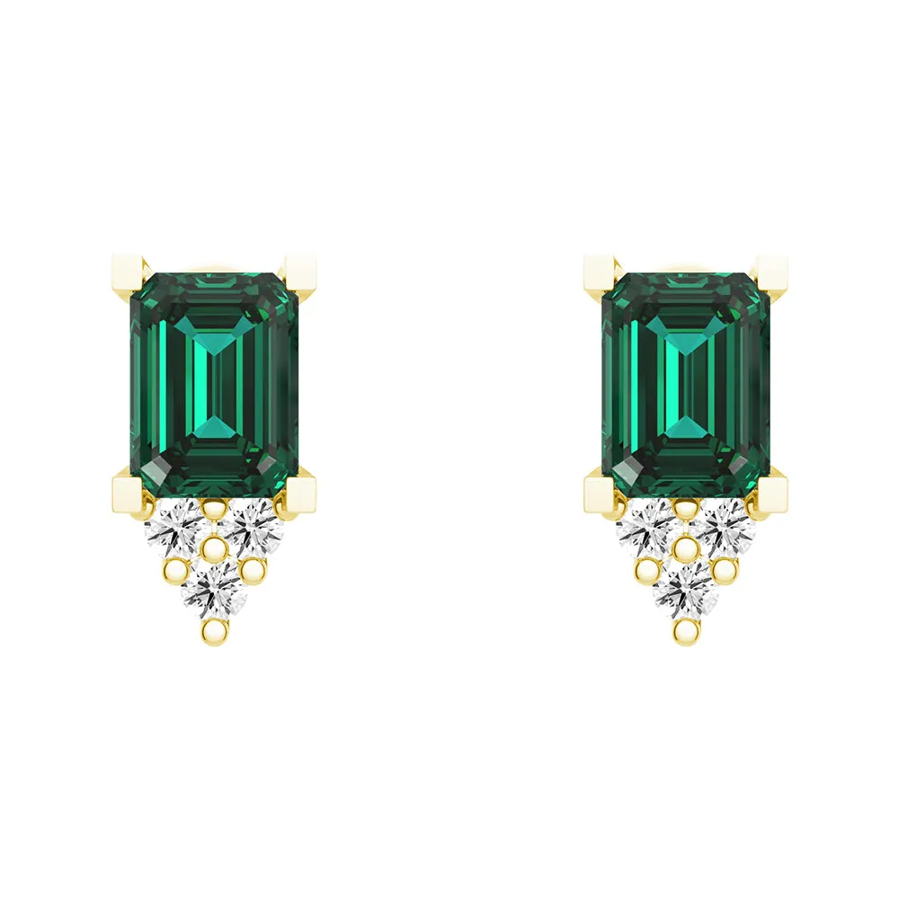 Lab Grown Emerald Pendant And Earrings Set sold by MSBLUE Jewelry product image thumbnail 5