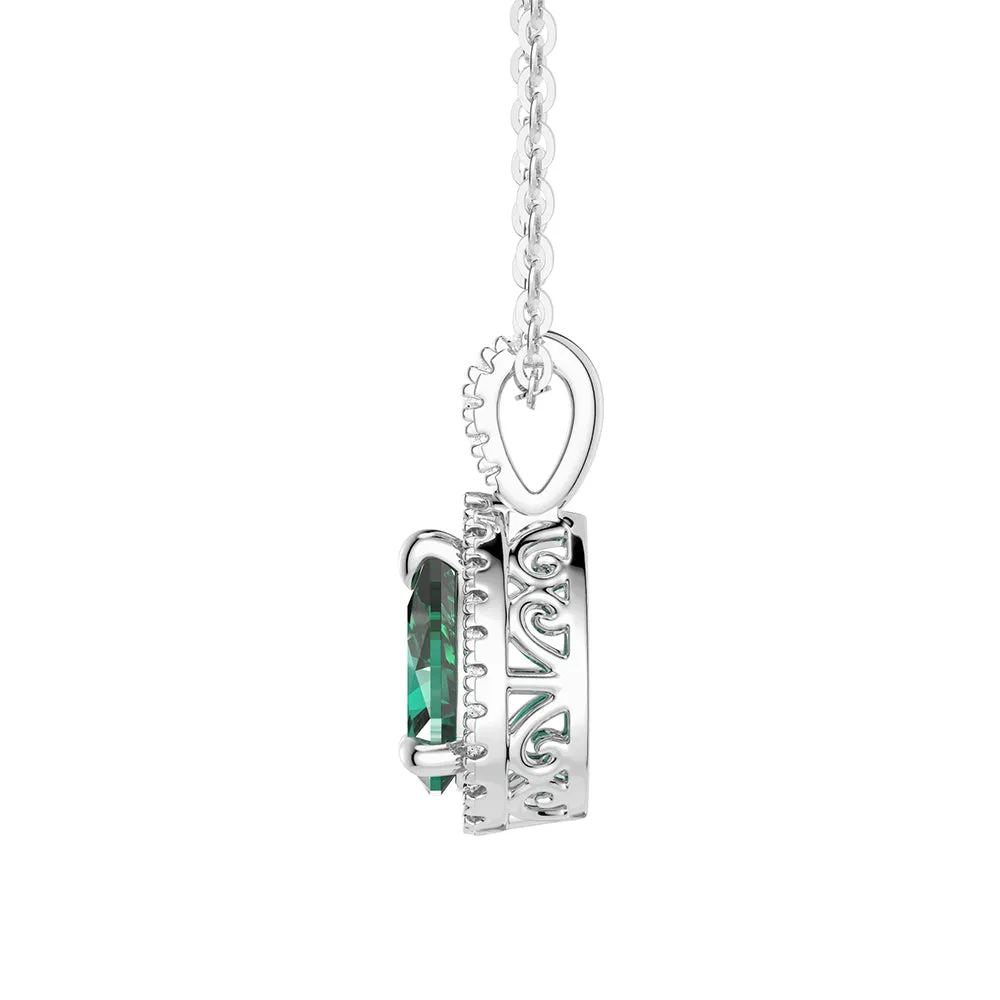 Pear Shaped Emerald Pendant Set with Earrings sold by MSBLUE Jewelry product image thumbnail 4