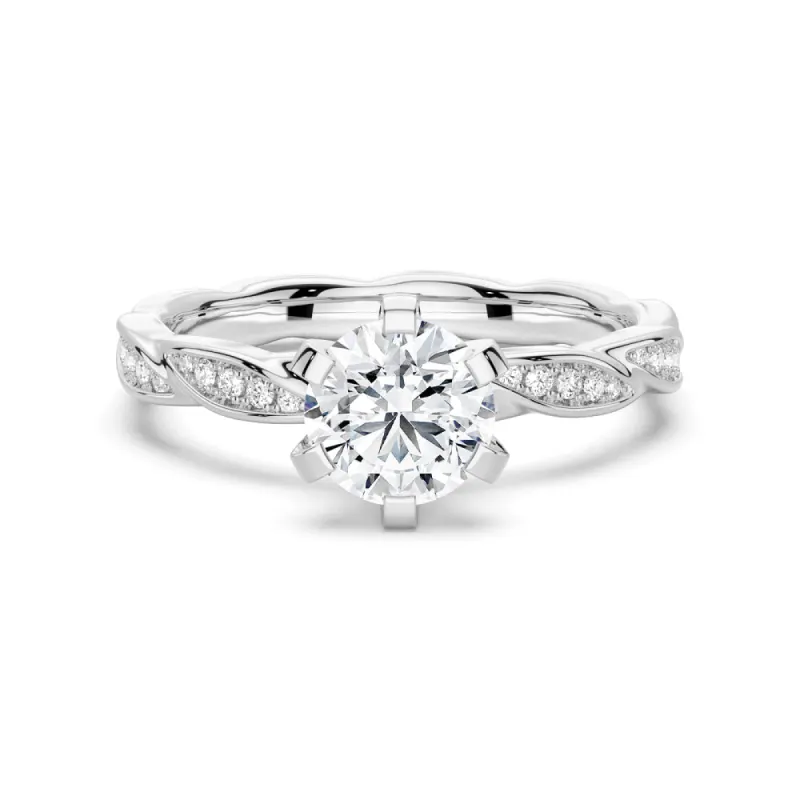 1 CT. Round Six-Prong Moissanite Engagement Ring sold by MSBLUE Jewelry