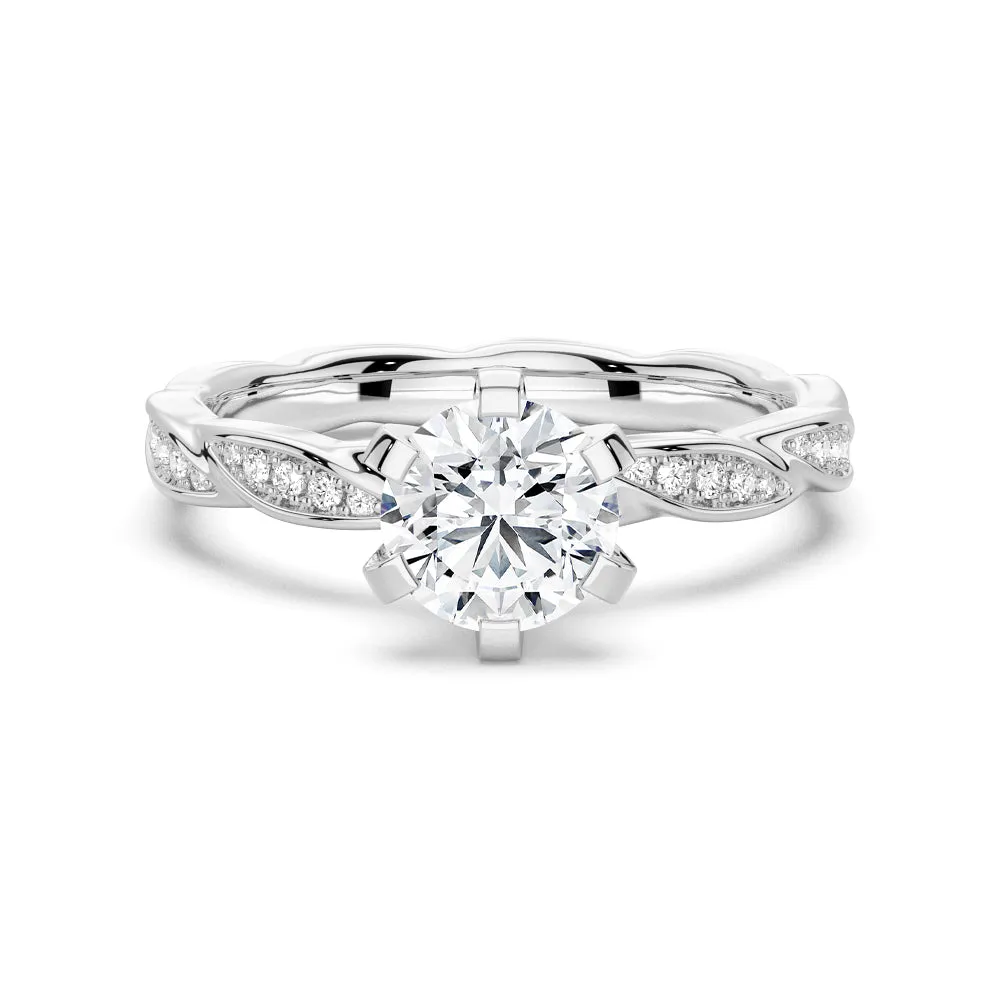 1 CT. Round Six-Prong Moissanite Engagement Ring sold by MSBLUE Jewelry