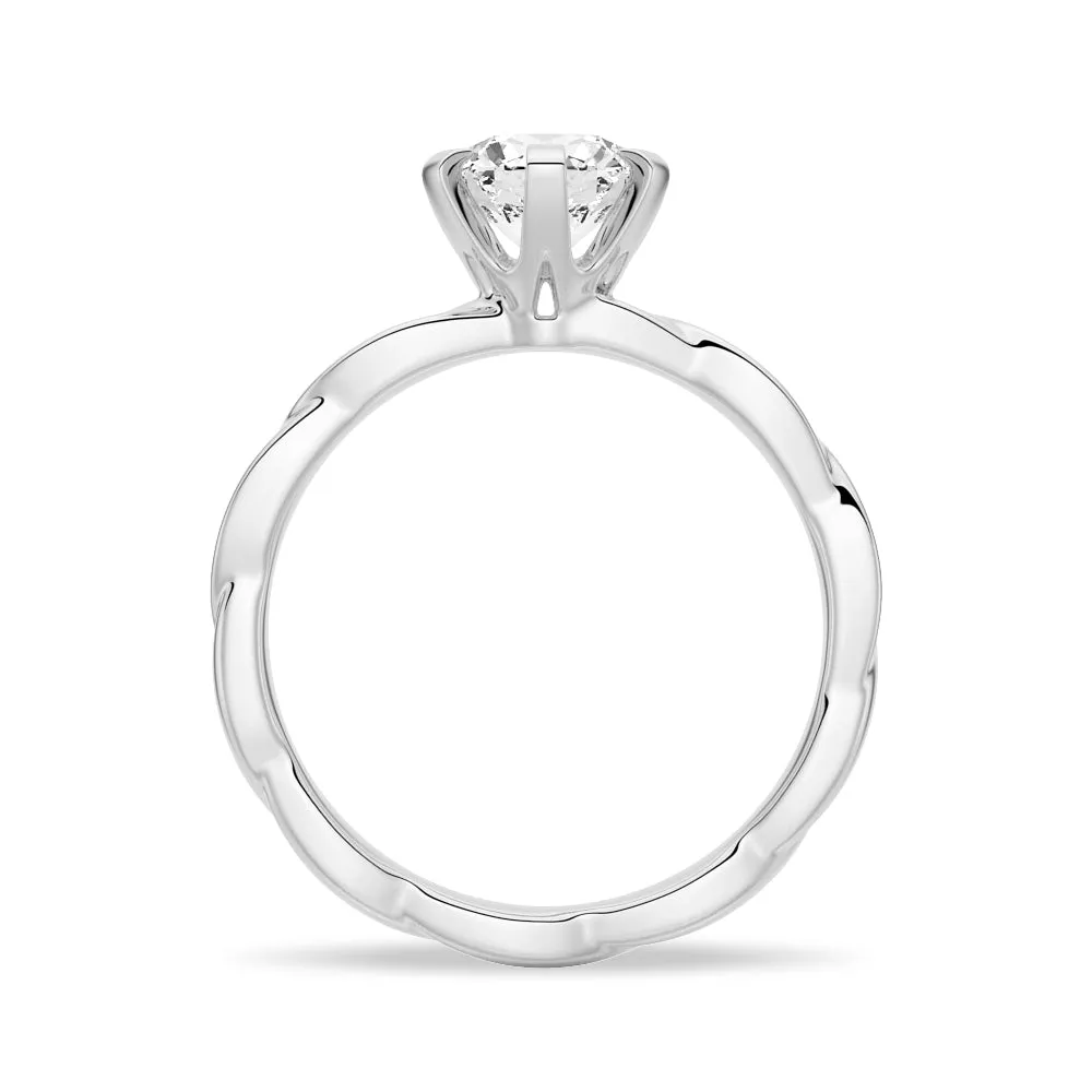 1 CT. Round Six-Prong Moissanite Engagement Ring sold by MSBLUE Jewelry product image thumbnail 4