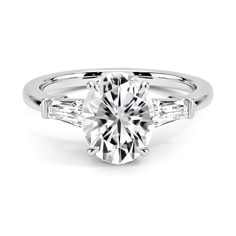 Tapered Baguette Oval Cut Engagement Ring sold by MSBLUE Jewelry