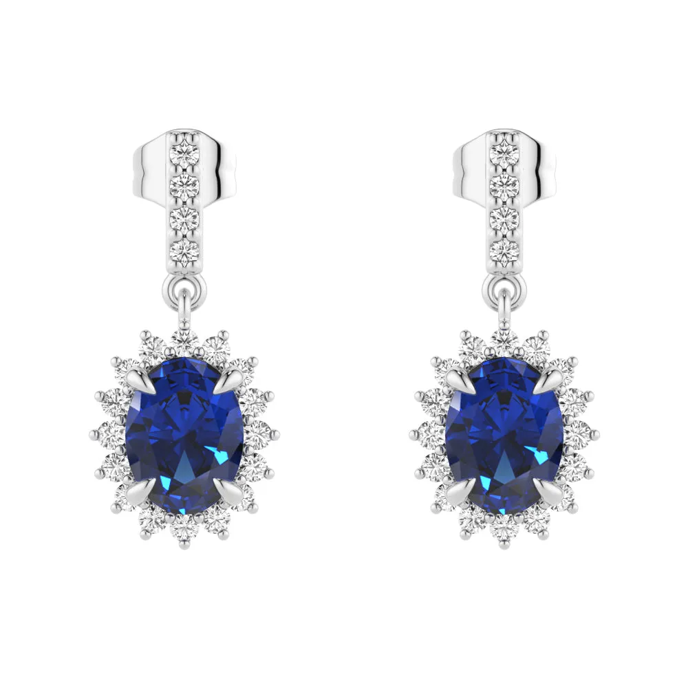 Sapphire Pendant And Dangle Earrings Set sold by MSBLUE Jewelry product image thumbnail 5