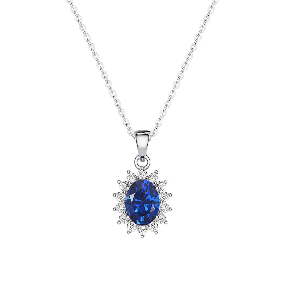 Sapphire Pendant And Dangle Earrings Set sold by MSBLUE Jewelry product image thumbnail 3