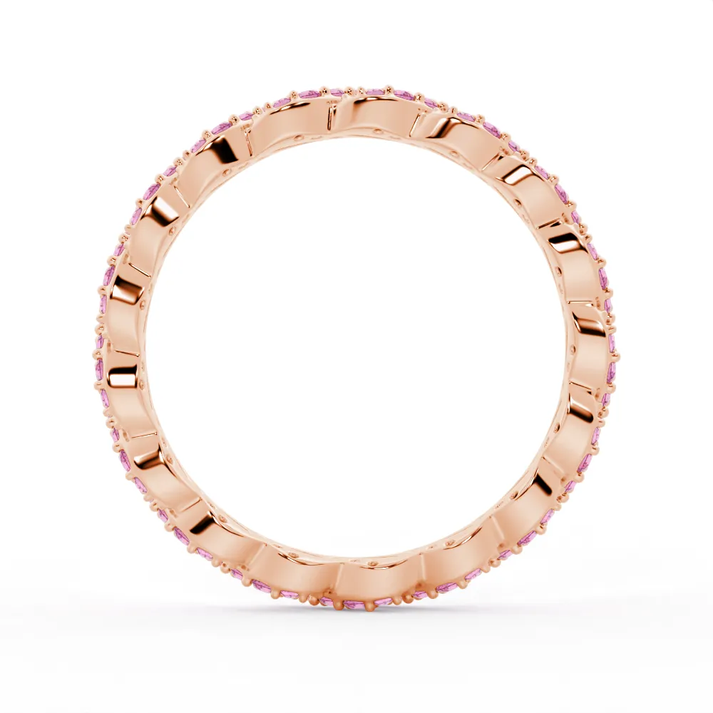 "Infinite Hope" Pink Sapphire Ribbon Eternity Band sold by MSBLUE Jewelry product image thumbnail 5