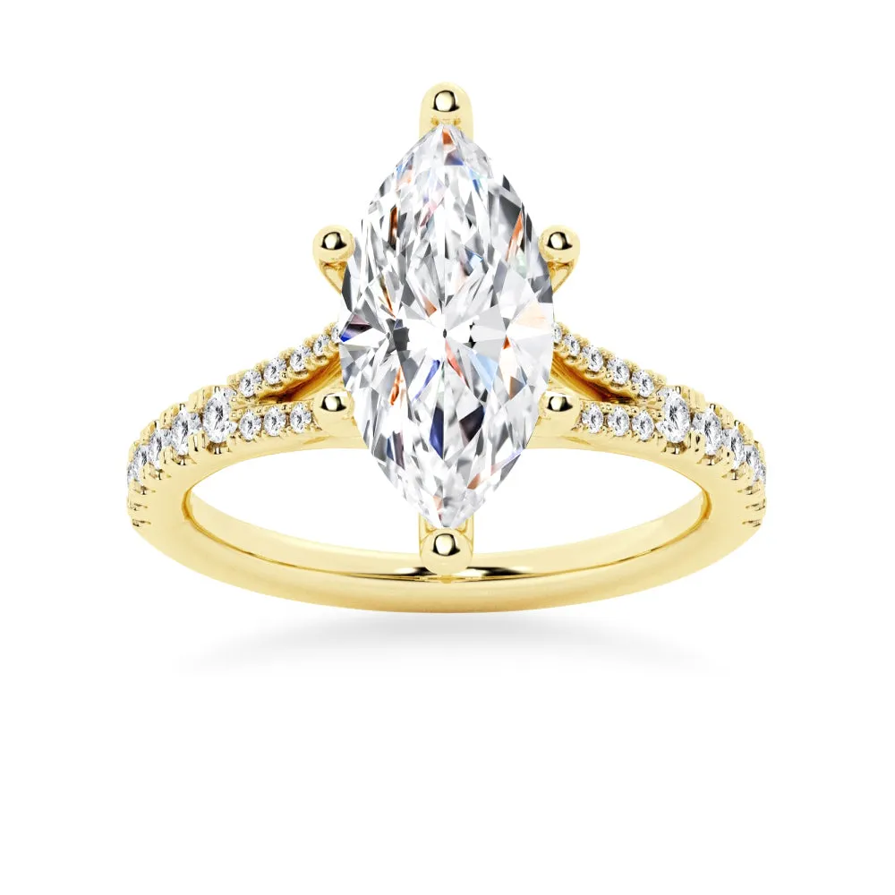 NEW Marquise Cut Split-Shank Moissanite Engagement Ring sold by MSBLUE Jewelry product image thumbnail 2