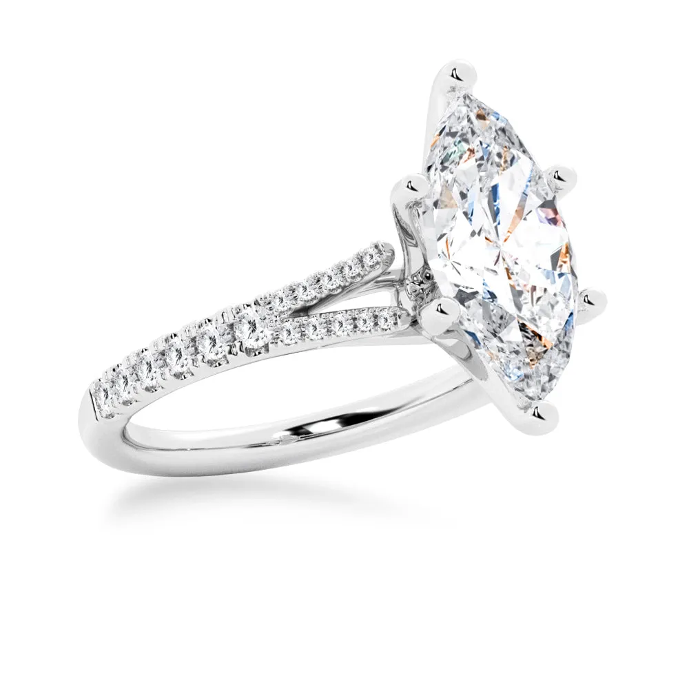 NEW Marquise Cut Split-Shank Moissanite Engagement Ring sold by MSBLUE Jewelry product image thumbnail 4