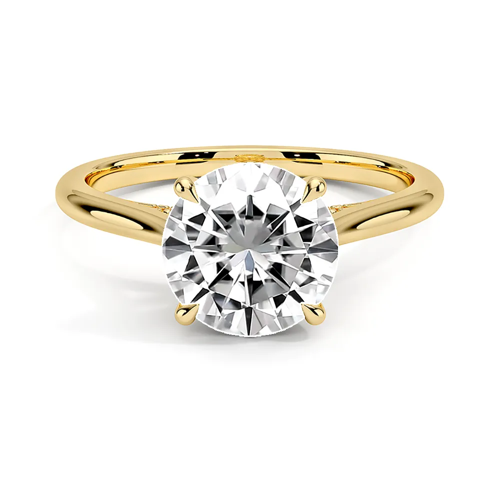 Classic Four-Prong Round Cut Engagement Ring With Hidden Halo sold by MSBLUE Jewelry product image thumbnail 2