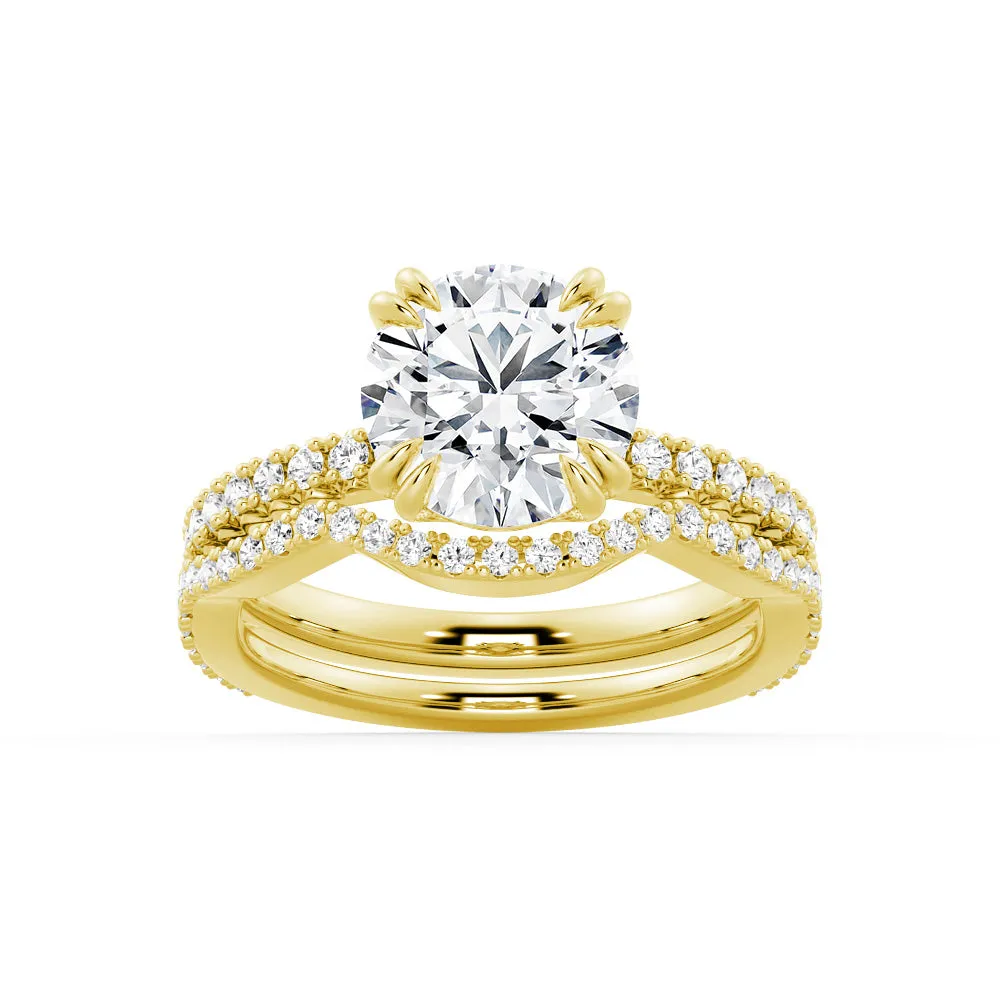 Solitaire Round Cut Engagement Ring Set With Matching Wedding Band sold by MSBLUE Jewelry product image thumbnail 2