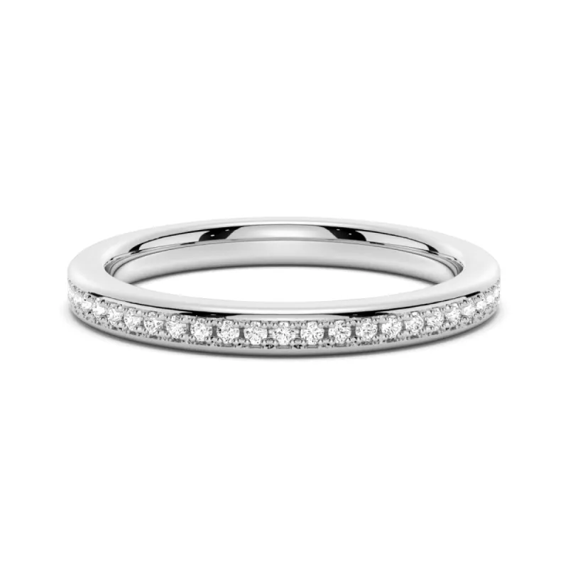 Half Eternity Round Cut Moissanite Classic Wedding Band sold by MSBLUE Jewelry
