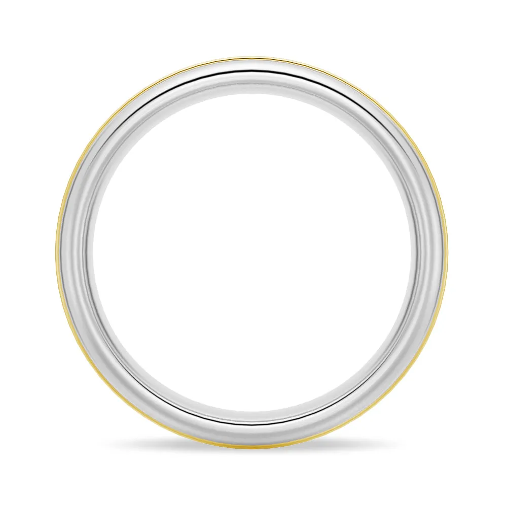 5.1mm Rotatable Two Tone Round Moissanite Men's Eternity Wedding Band sold by MSBLUE Jewelry product image thumbnail 4