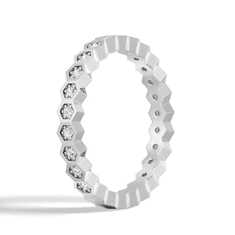 Geometric Lab Grown Diamond Half Eternity Ring sold by MSBLUE Jewelry product image thumbnail 2