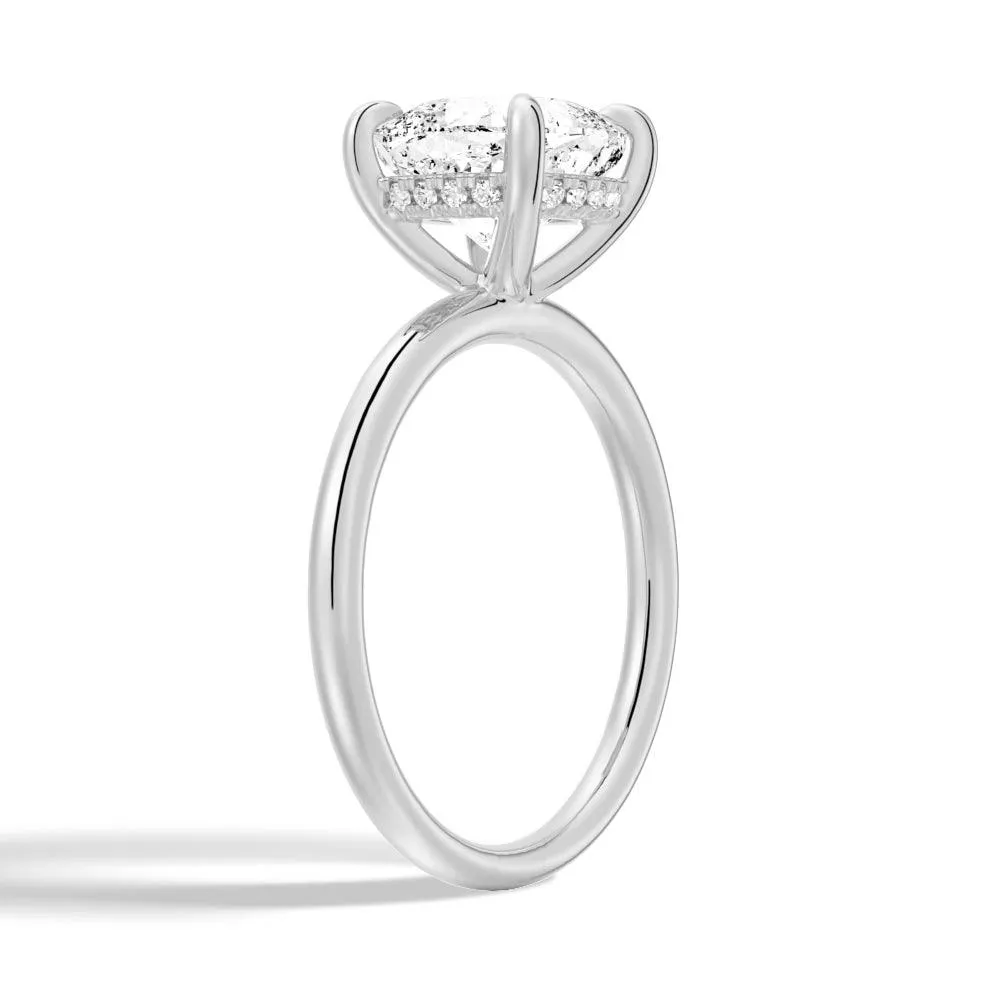 Custom Cushion Cut Solitaire Moissanite Gold Engagement Ring With Hidden Halo sold by MSBLUE Jewelry product image thumbnail 4