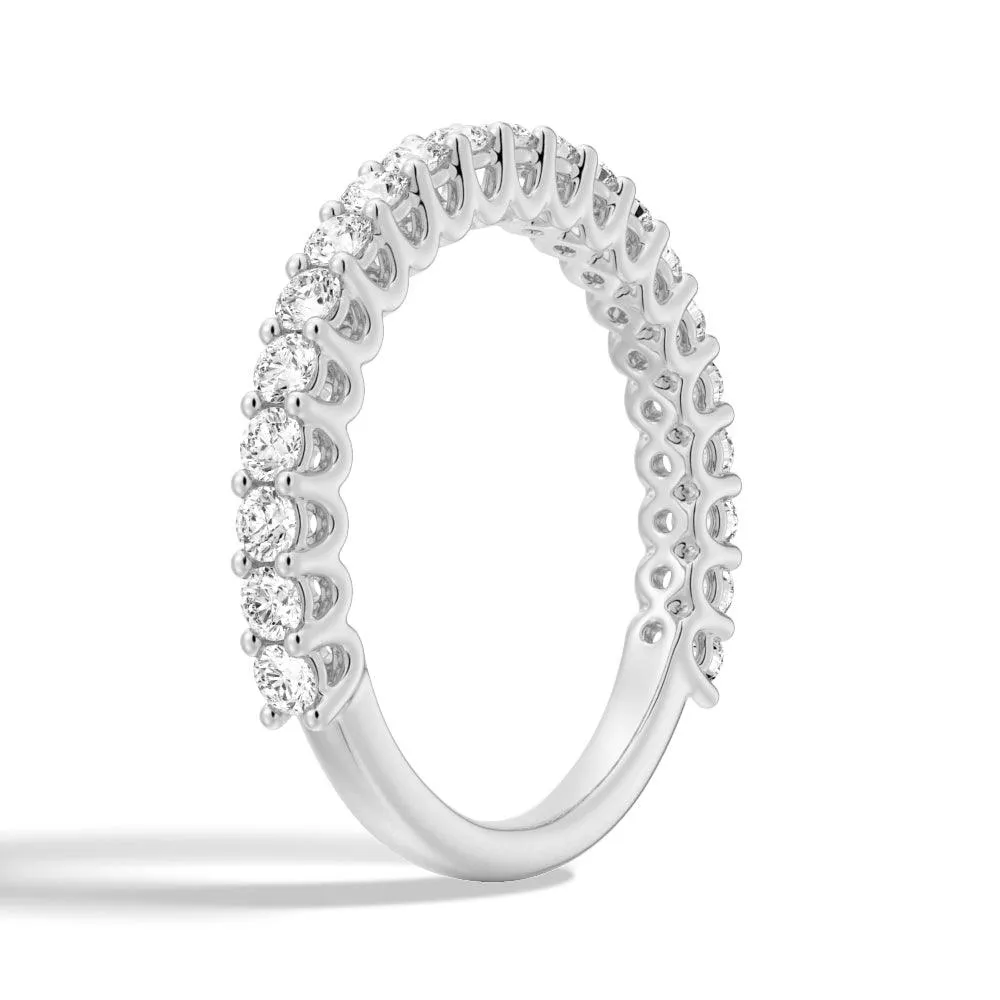 Round Cut Moissanite Gold Half Eternity Band sold by MSBLUE Jewelry product image thumbnail 4