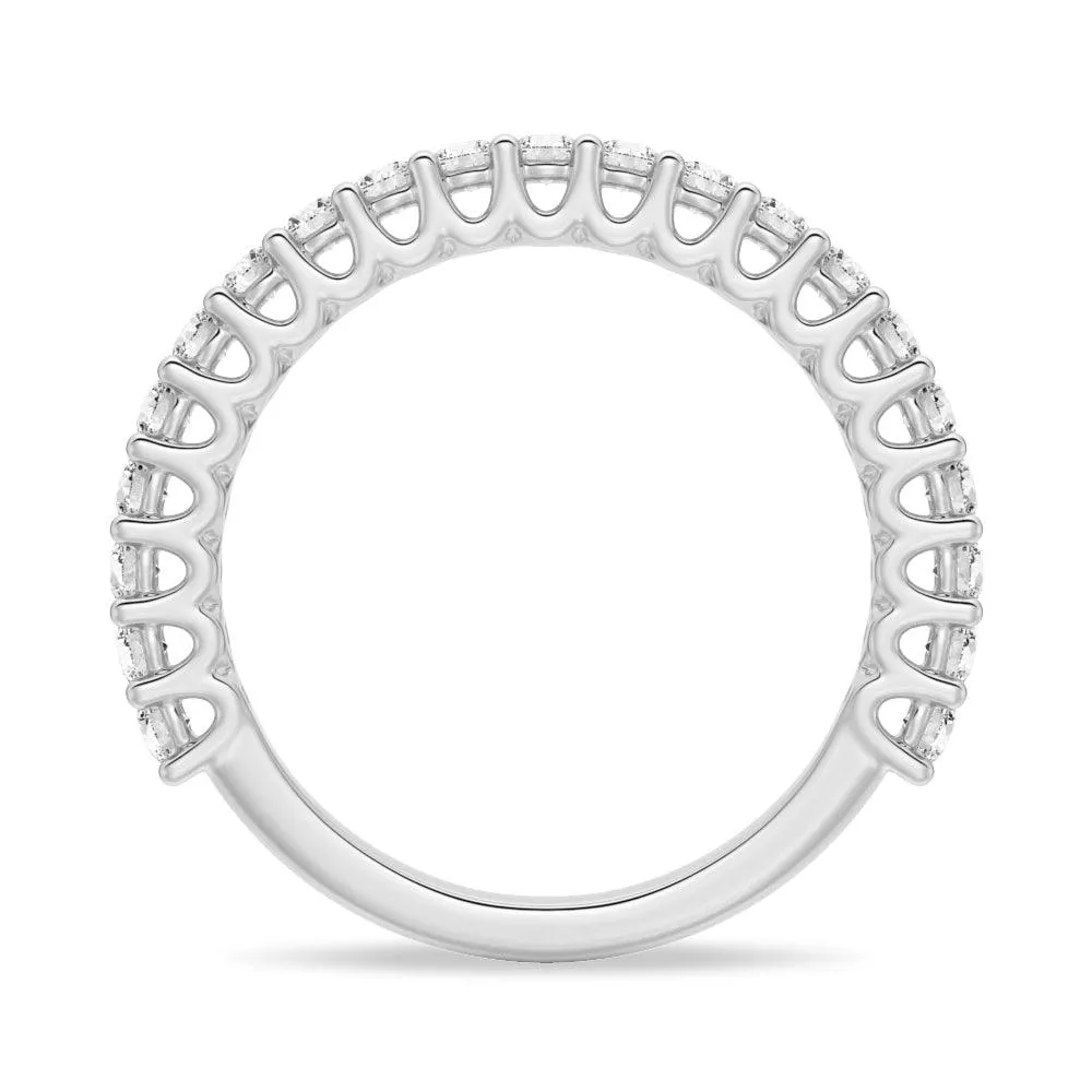 Round Cut Moissanite Gold Half Eternity Band sold by MSBLUE Jewelry product image thumbnail 5