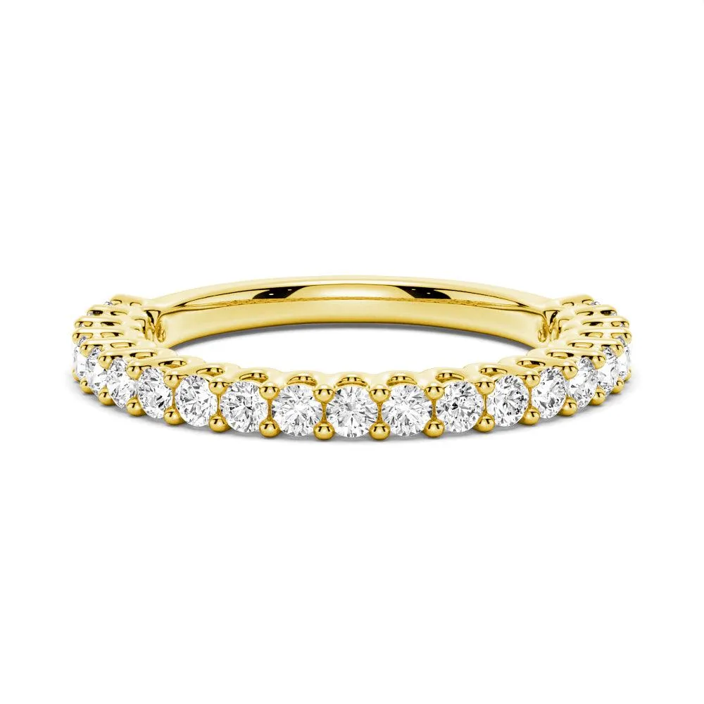 Round Cut Moissanite Gold Half Eternity Band sold by MSBLUE Jewelry product image thumbnail 2