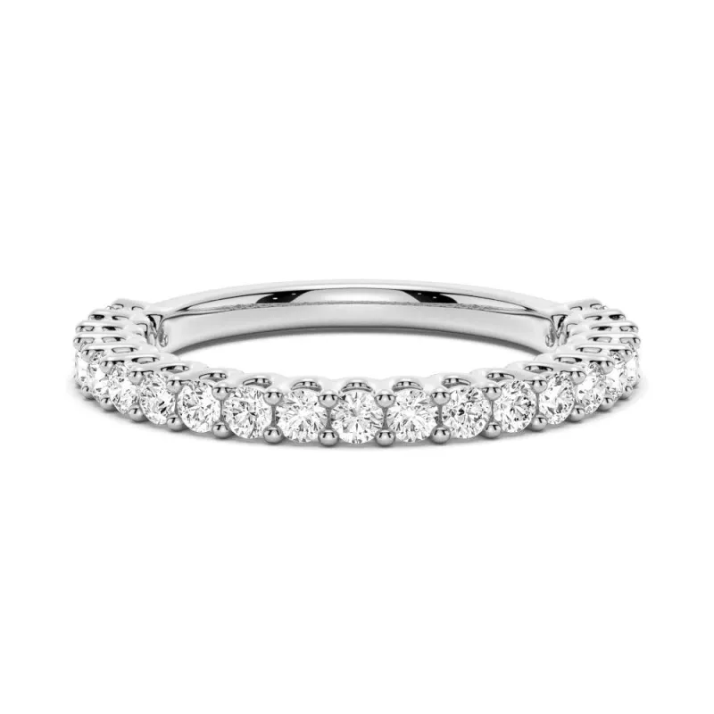 Round Cut Moissanite Gold Half Eternity Band sold by MSBLUE Jewelry