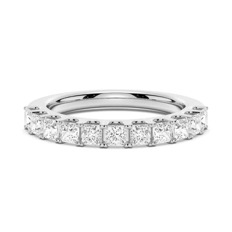 1.65 ctw Princess Cut Moissanite Gold Half Eternity Band sold by MSBLUE Jewelry