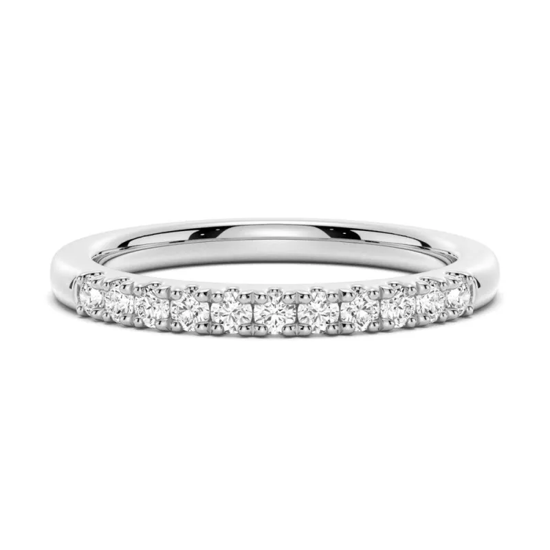 Classic Round Cut Moissanite Gold Wedding Band sold by MSBLUE Jewelry