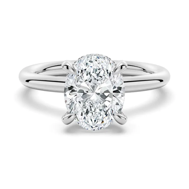 Oval Solitaire Moissanite Gold Engagement Ring sold by MSBLUE Jewelry