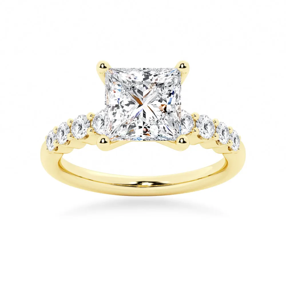 Classic Shared Prong Princess Cut Moissanite Engagement Ring sold by MSBLUE Jewelry product image thumbnail 2