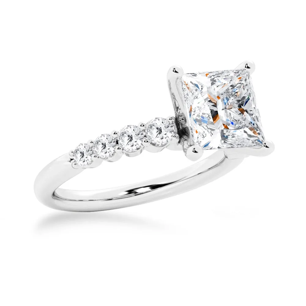 Classic Shared Prong Princess Cut Moissanite Engagement Ring sold by MSBLUE Jewelry product image thumbnail 4