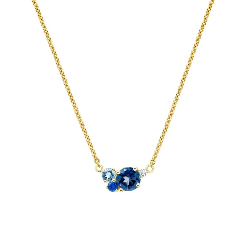 Ocean Breeze Cluster Necklace sold by MSBLUE Jewelry