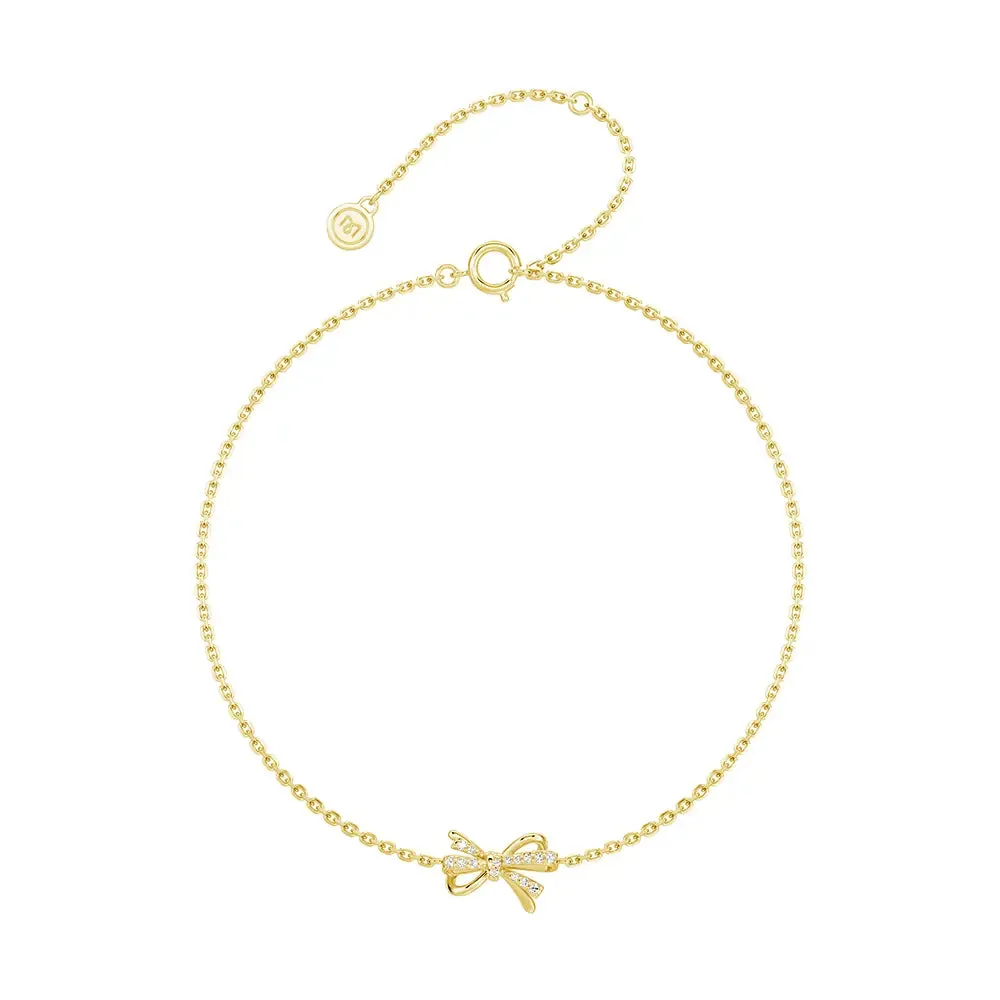 Filigree Bow Edge Moissanite Diamond Bracelet sold by MSBLUE Jewelry