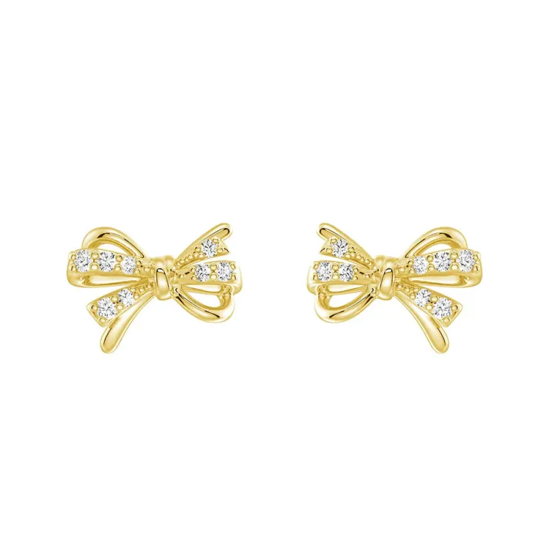Filigree Bow Edge Moissanite Diamond  Stud Earrings sold by MSBLUE Jewelry