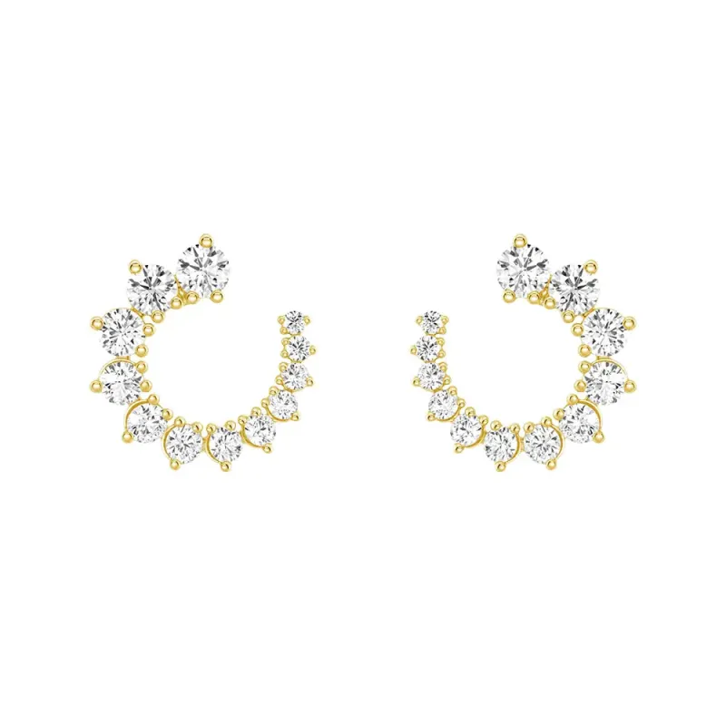 Asymmetrical Constellations Scattered Diamond Stud Earrings sold by MSBLUE Jewelry