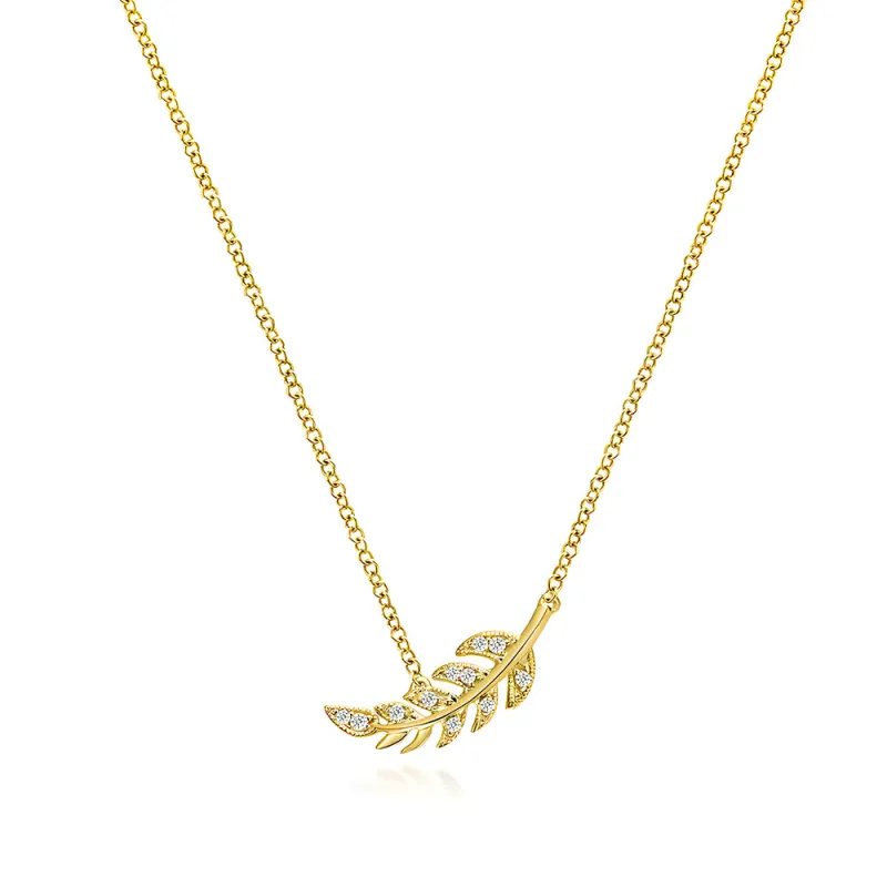 Couture Botanical Foliage Lab Grown Diamond Necklace sold by MSBLUE Jewelry