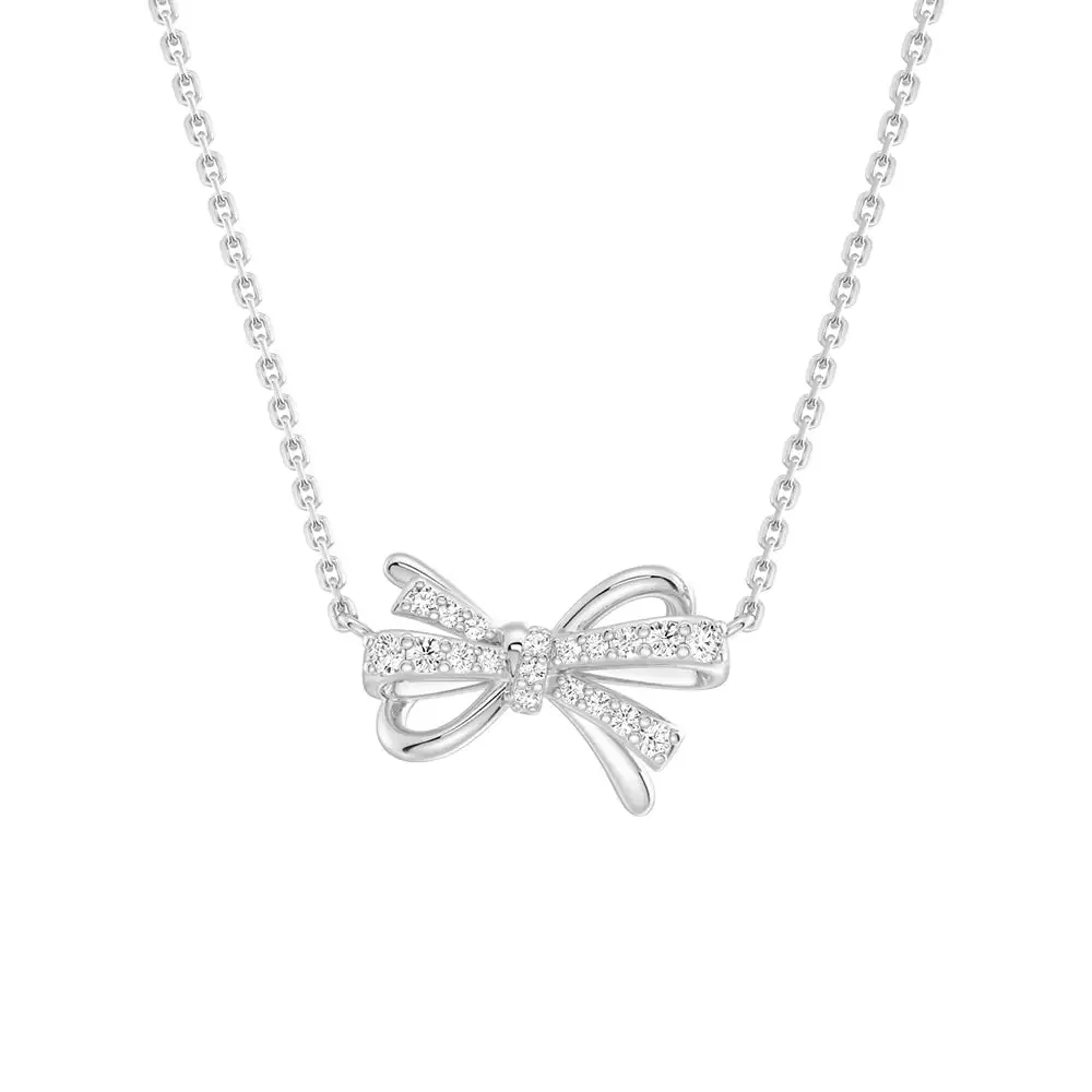Filigree Bow Edge Moissanite Necklace sold by MSBLUE Jewelry product image thumbnail 2