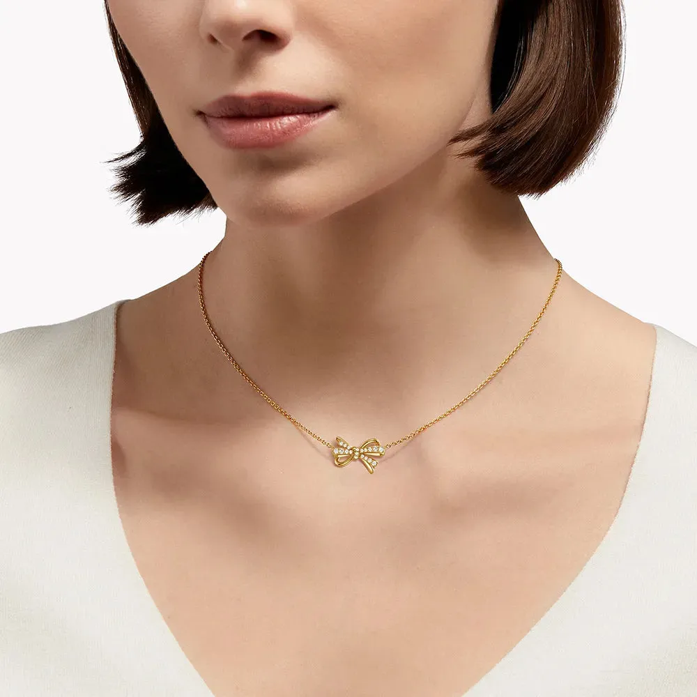 Filigree Bow Edge Moissanite Necklace sold by MSBLUE Jewelry product image thumbnail 5