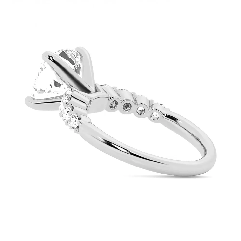Classic Shared Prong Cushion Cut Moissanite Engagement Ring sold by MSBLUE Jewelry product image thumbnail 5