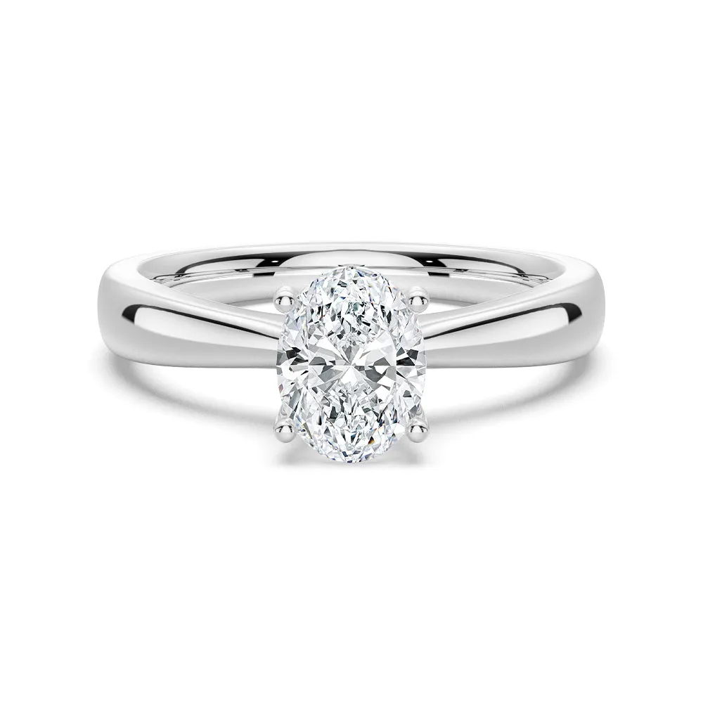 1.5 CT. Classic Solitaire Oval Shaped Engagement Ring sold by MSBLUE Jewelry