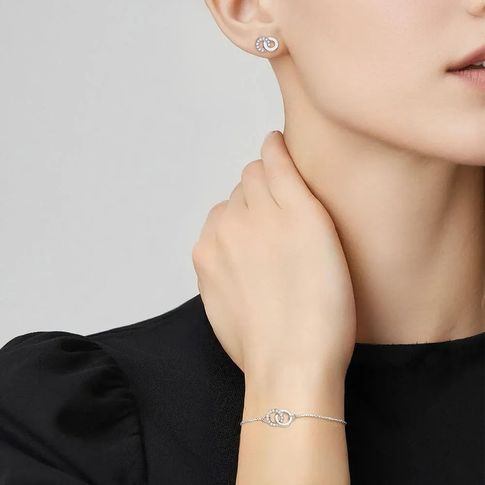 Interlocking Dual Hoop Earrings And Bracelet Set sold by MSBLUE Jewelry product image thumbnail 4