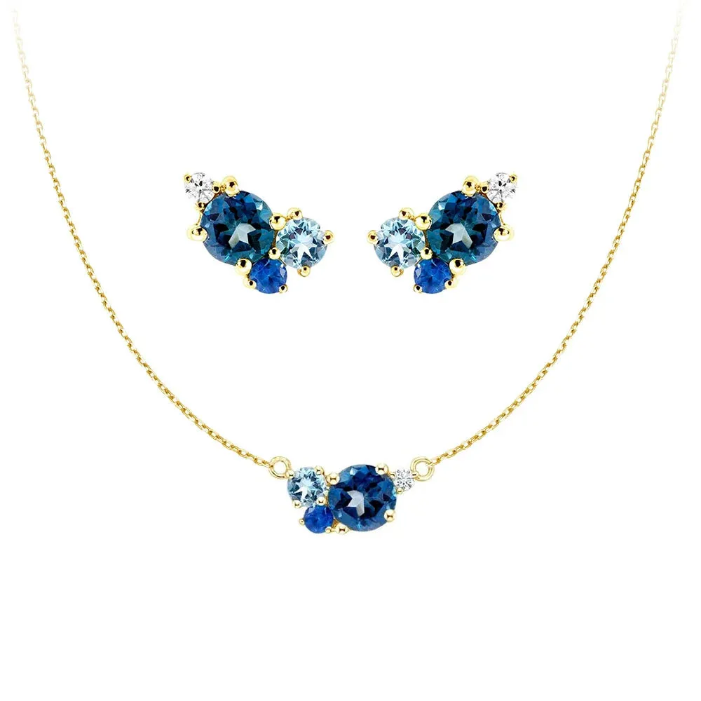 Ocean Breeze Cluster Necklace And Earrings Set sold by MSBLUE Jewelry product image thumbnail 3
