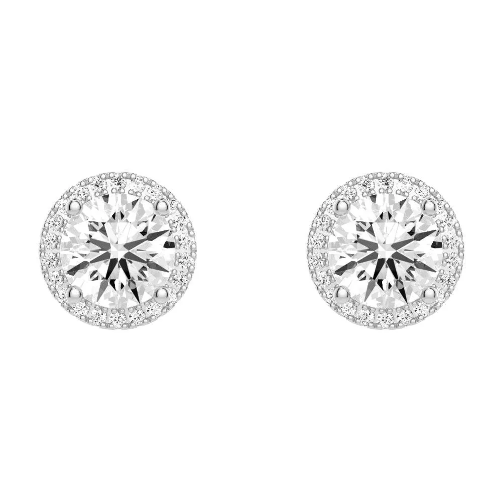 🎁 2.2 ctw Round Moissanite Pavé Halo Stud Earrings (100% off) sold by MSBLUE Jewelry product image thumbnail 3