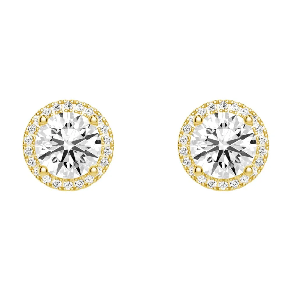 🎁 2.2 ctw Round Moissanite Pavé Halo Stud Earrings (100% off) sold by MSBLUE Jewelry product image thumbnail 2