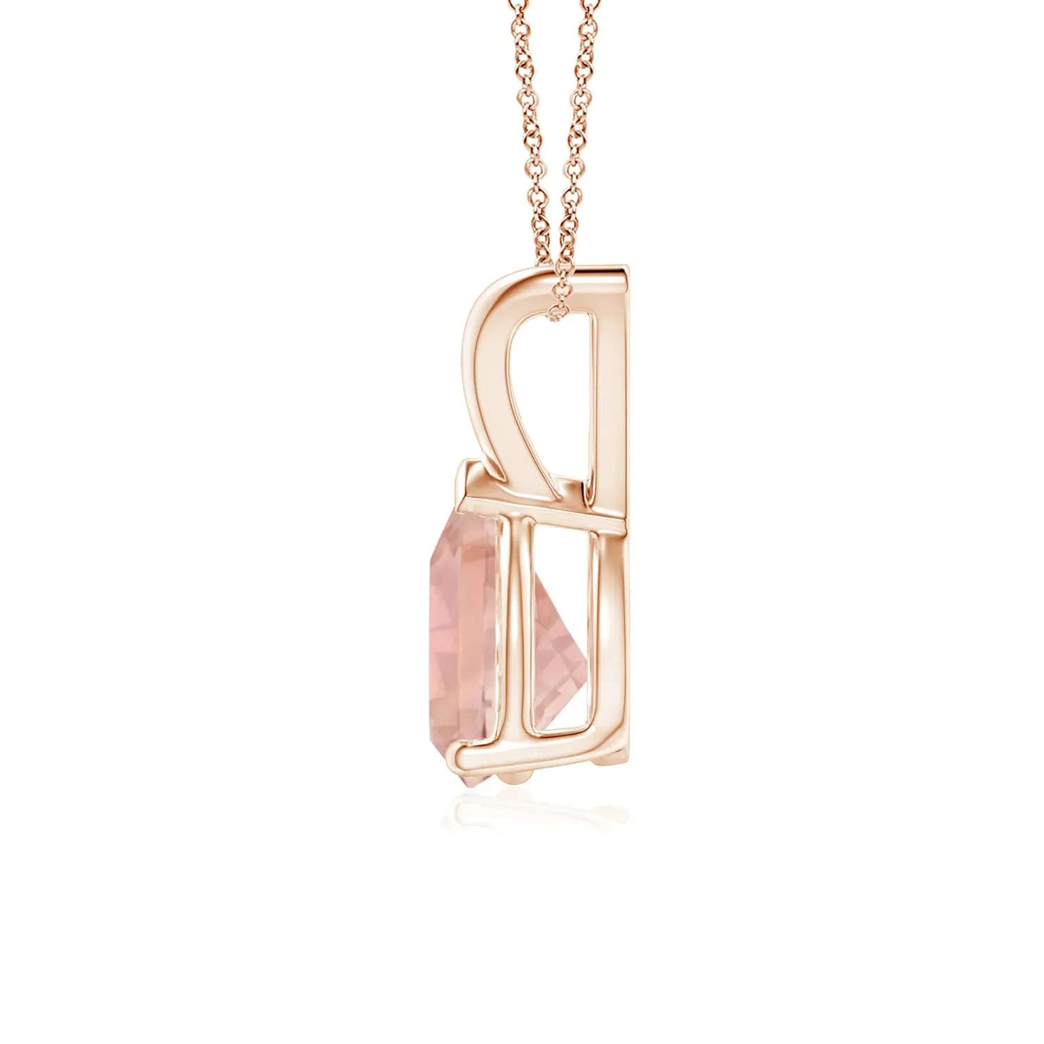 1 CT. Pear Shape Morganite Solitaire V-Bale Pendant sold by MSBLUE Jewelry product image thumbnail 2
