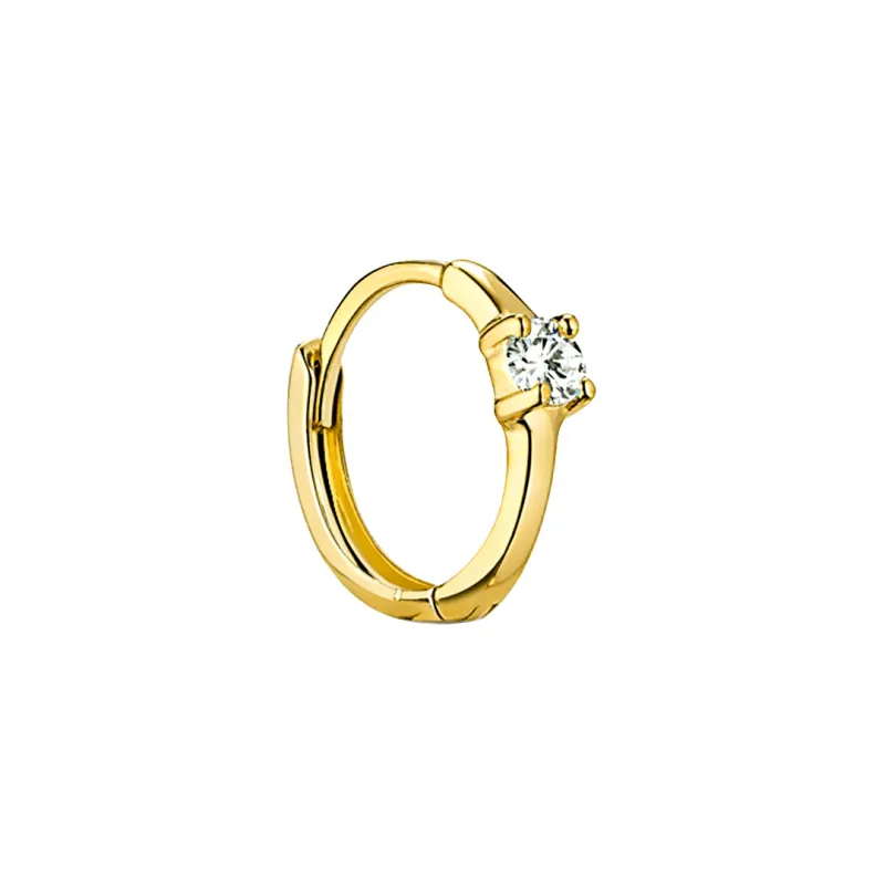 Solitaire Moissanite Huggie Hoop Earrings sold by MSBLUE Jewelry