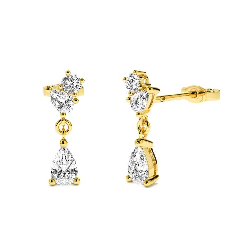 Teardrop Lab Grown White Sapphire Dangle Earrings sold by MSBLUE Jewelry