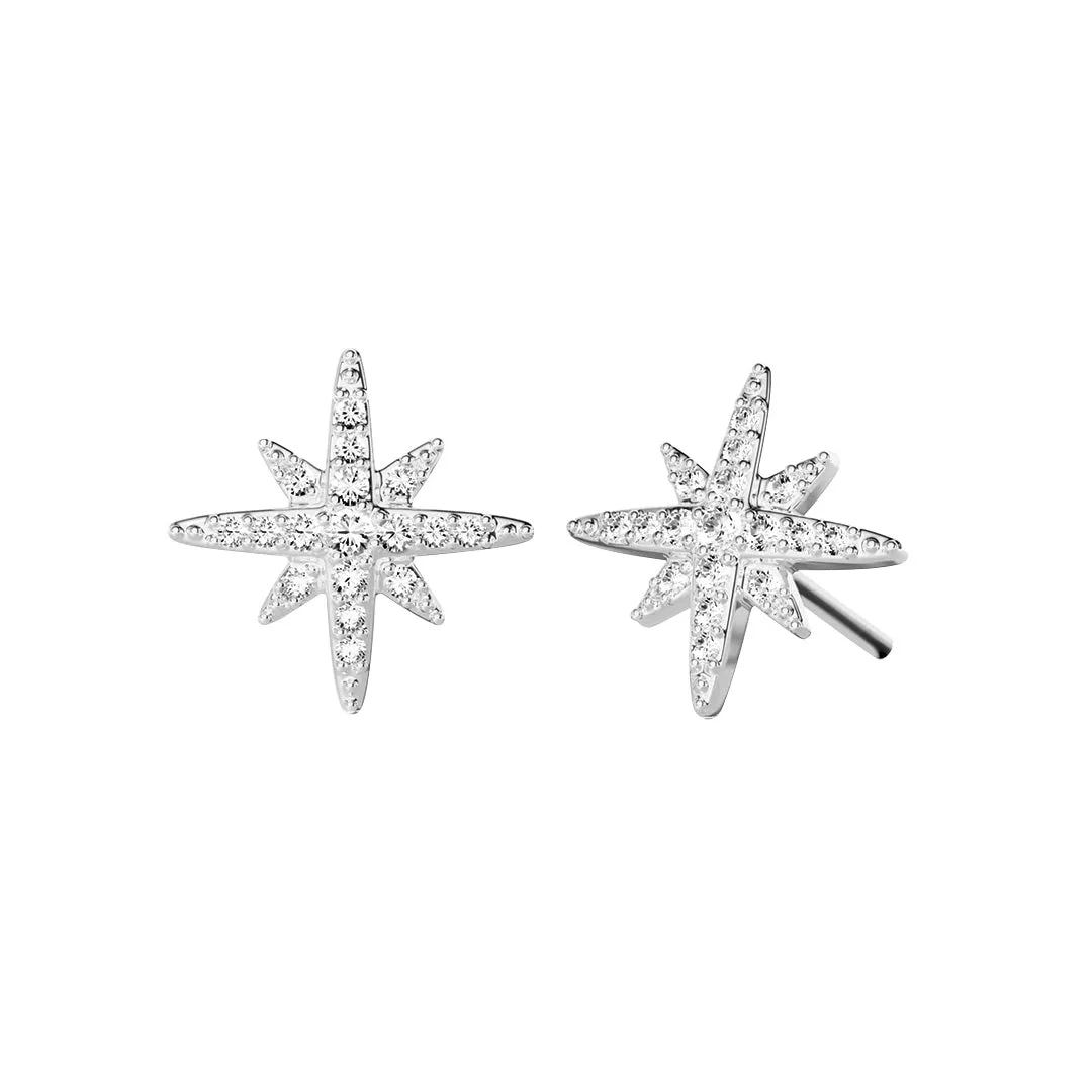 Starburst Moissanite Stud Earrings sold by MSBLUE Jewelry product image thumbnail 2