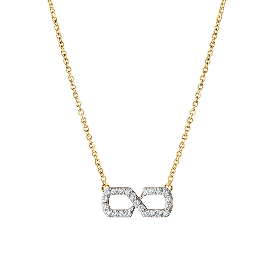 Infinity Pave Moissanite Pendant Necklace sold by MSBLUE Jewelry