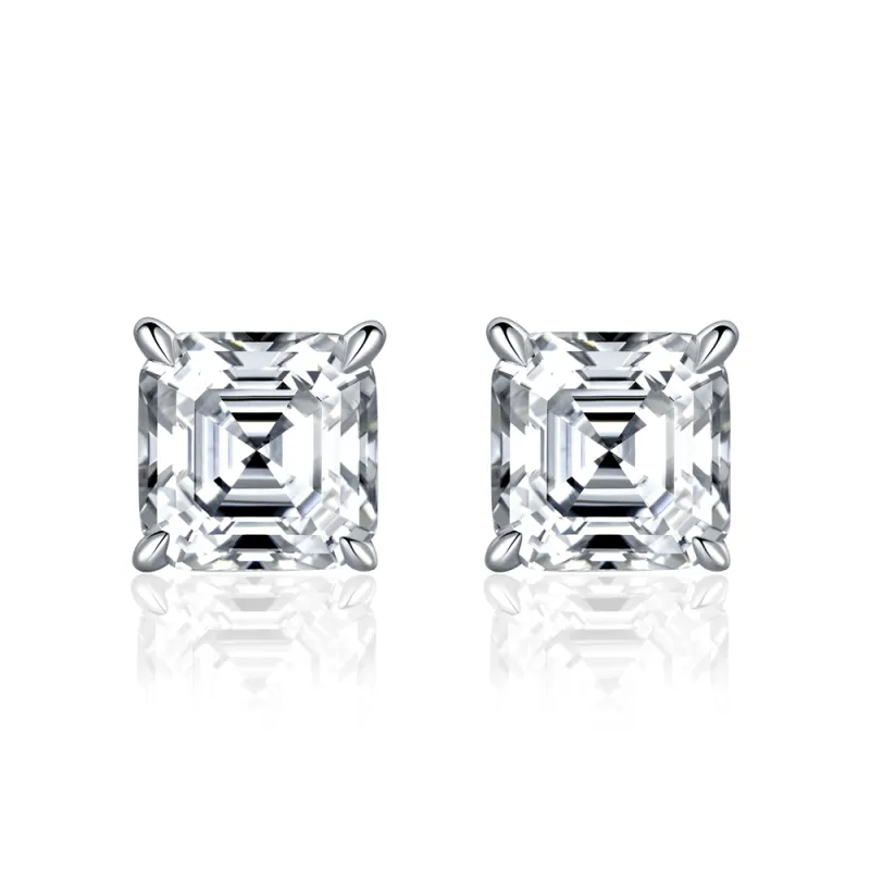 🎁 1 CT. Asscher Cut Moissanite Earring Studs (100% off) sold by MSBLUE Jewelry