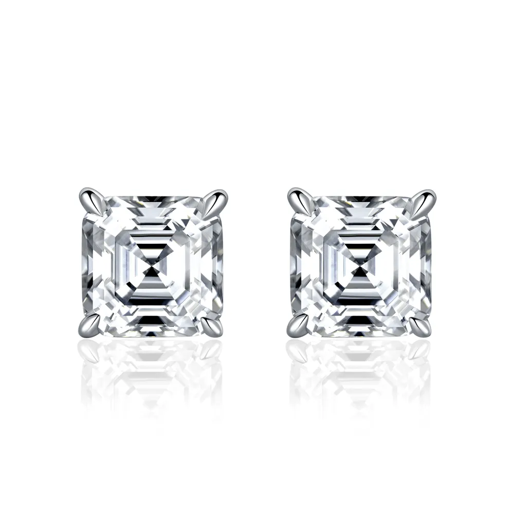 🎁 1 CT. Asscher Cut Moissanite Earring Studs (100% off) sold by MSBLUE Jewelry