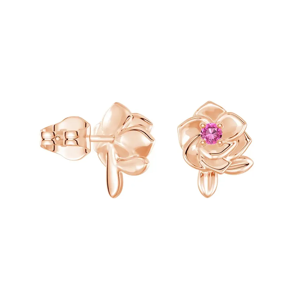 "Rose of Resilience" Breast Cancer Awareness Stud Earrings sold by MSBLUE Jewelry product image thumbnail 3